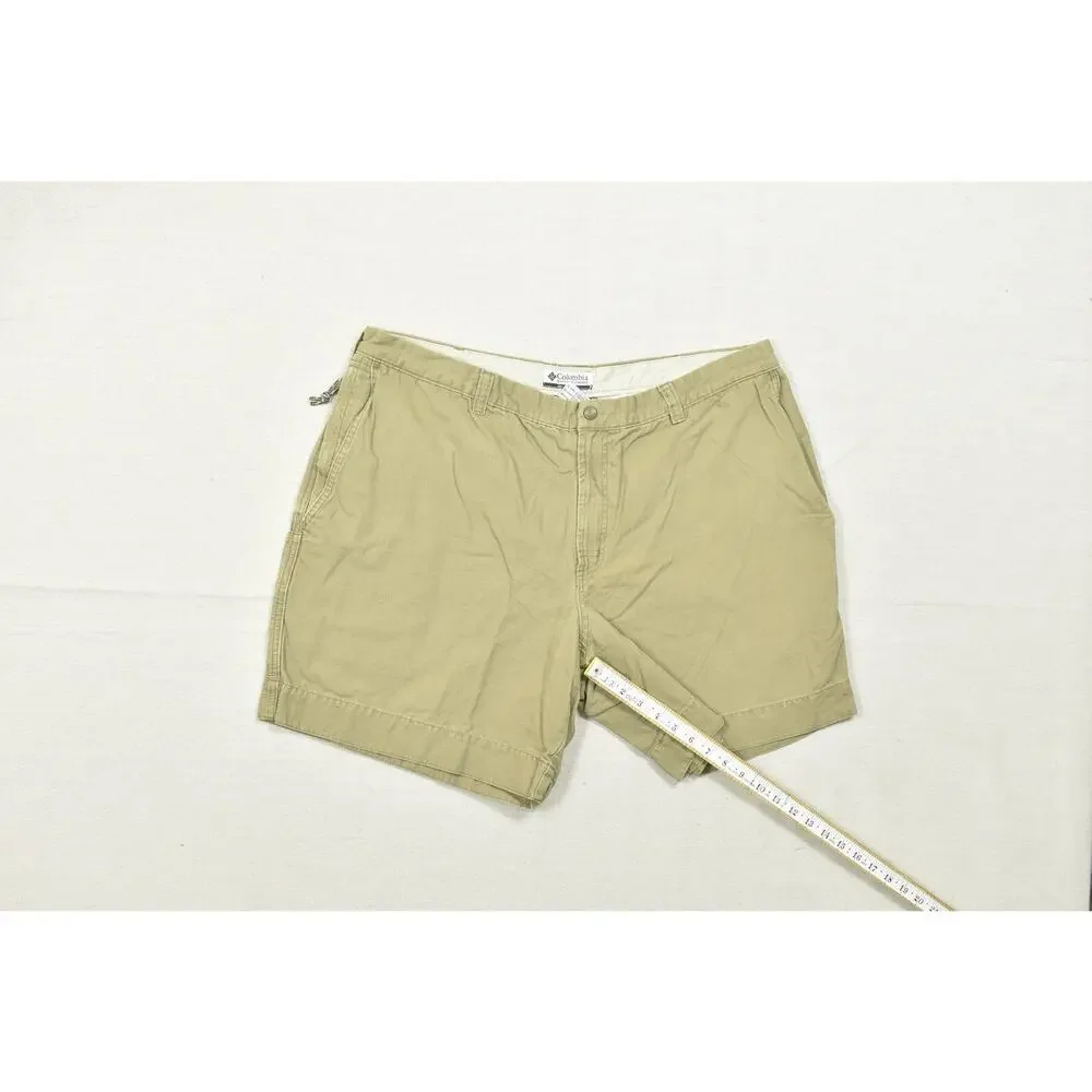 Columbia Men's Size 42 Tan Cotton Canvas Hiking Utility Shorts 8 Inch Inseam AM4